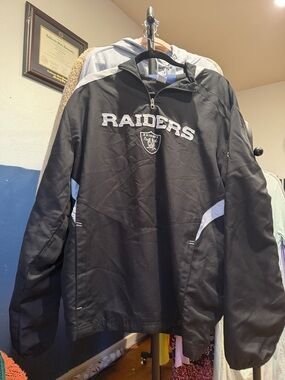 NFL Raiders Black and Silver Pullover Jacket